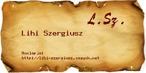 Lihi Szergiusz névjegykártya